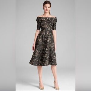 Teri Jon Off the Shoulder Flare Dress